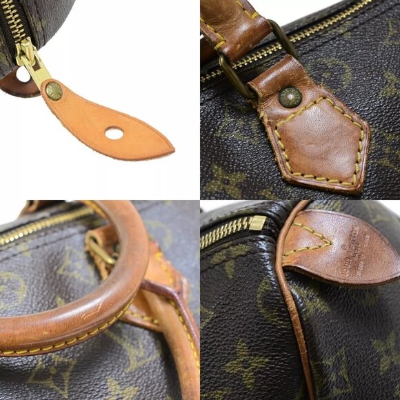 LOUIS VUITTON Speedy 30 Travel Hand Bag Monogram Leather Brown - Picture 15 of 16